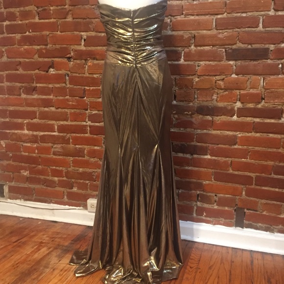 Alyce Designs gold strapless gown - Picture 11 of 13
